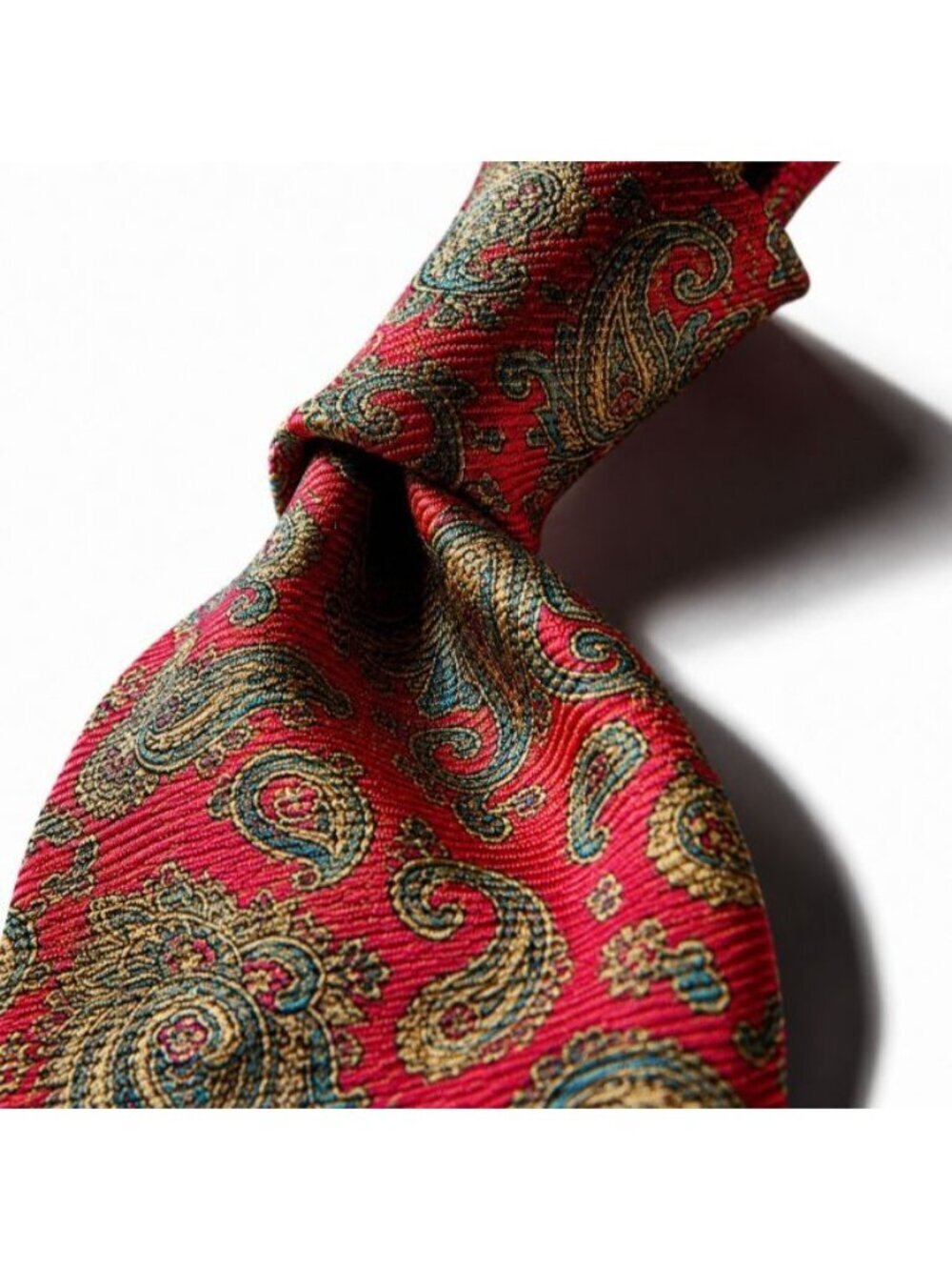 Liberty of London Silk Tie Paisley Red Blue Gold Vintage Mens Necktie USA